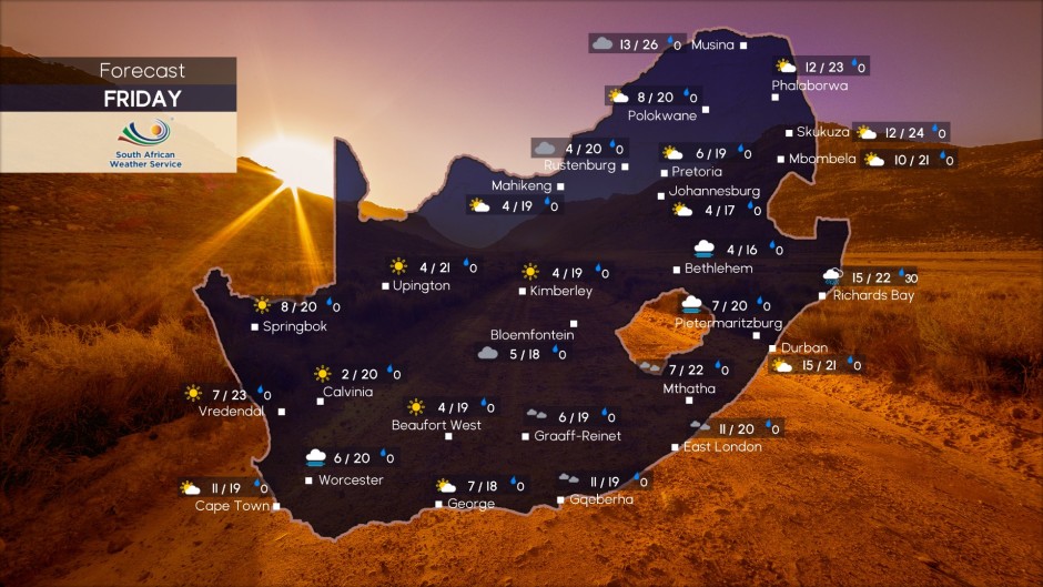 Weather Forecast Friday 8 August 2025 Enca